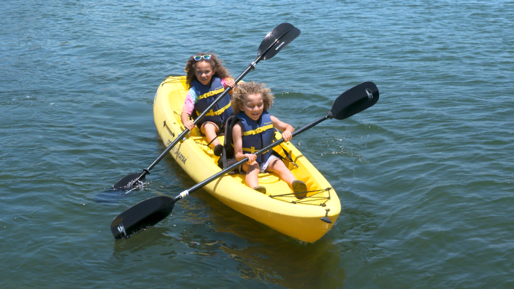 girls kayaking