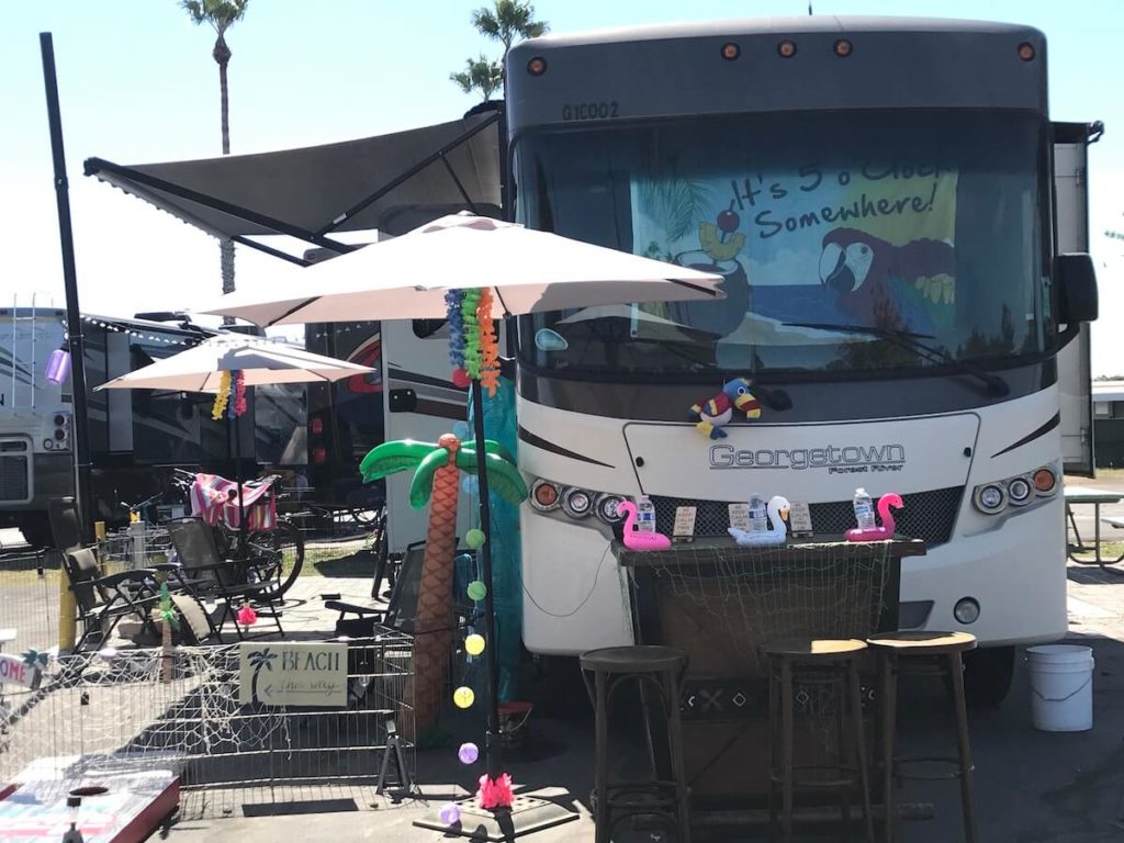 rv decorated with margaritaville theme