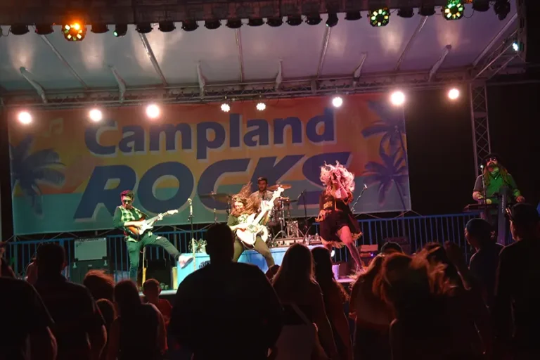 Campland Rocks stage with Cassie B rocking out