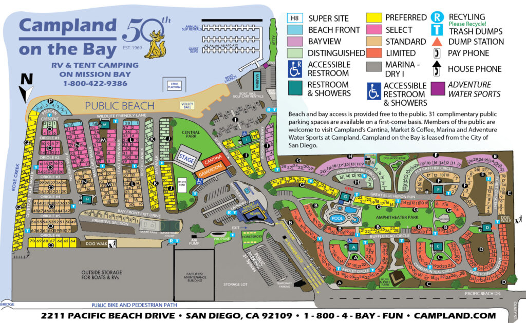 Resort Map For Campland On The Bay RV Resort Tent Camping