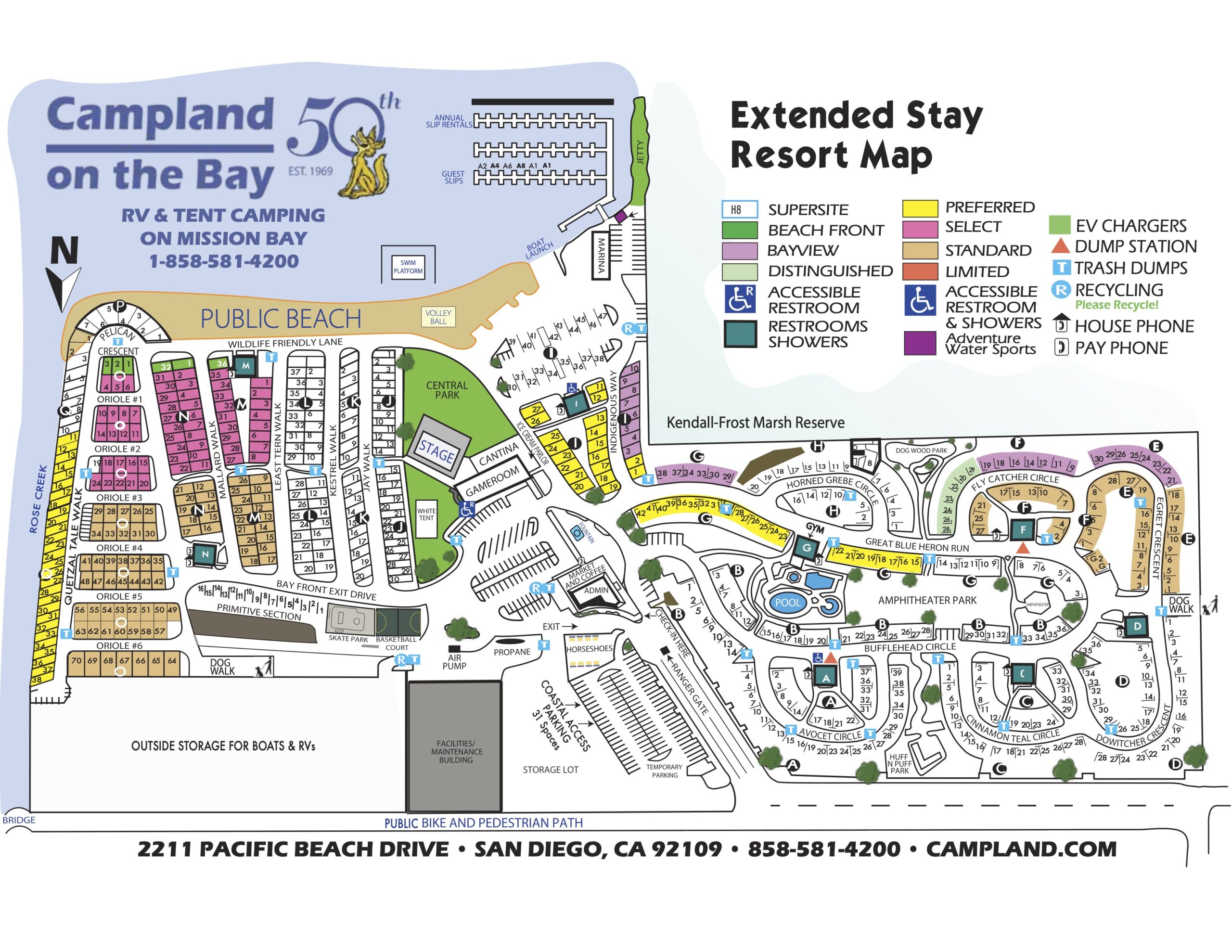 Campland on the Bay Extended Stay Map