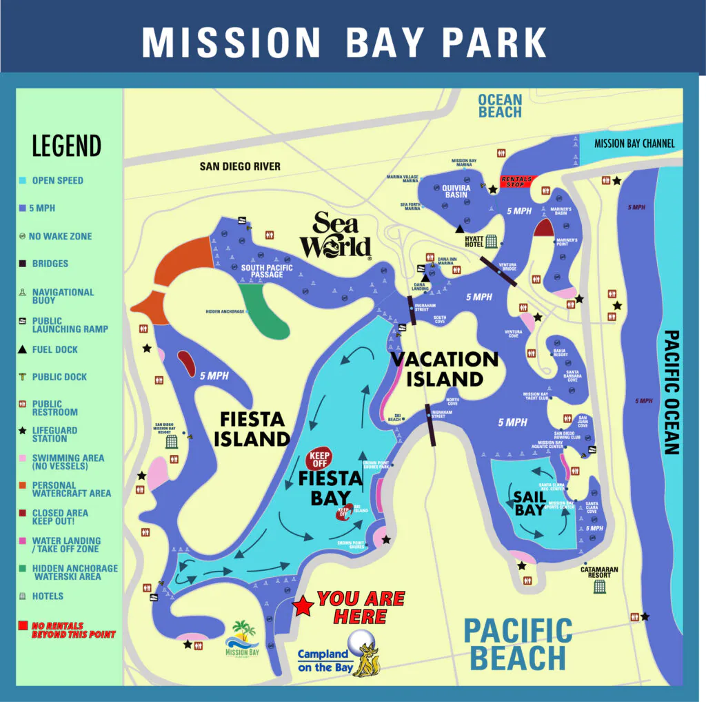 Mission Bay Park boating map